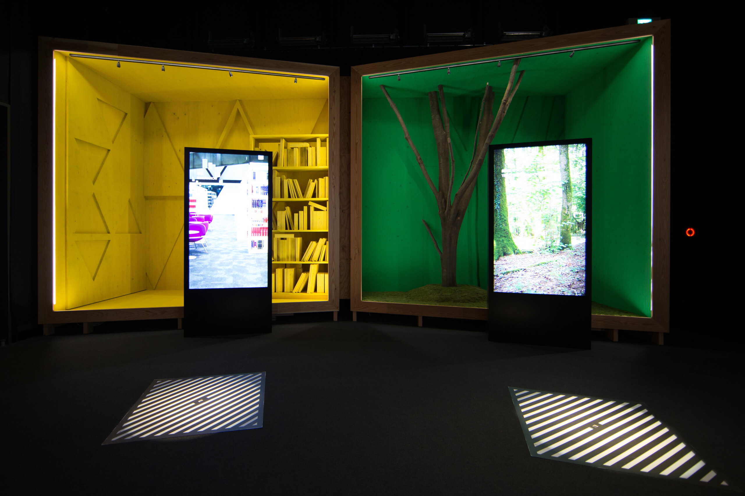 Voyage dans les paysages et la culture du Luxembourg grâce à plusieurs dispositifs interactifs qui invitent les visiteurs à vivre une expérience immersive. (crédit : GIE Luxembourg@Expo2025Osaka- Ondrej Piry)