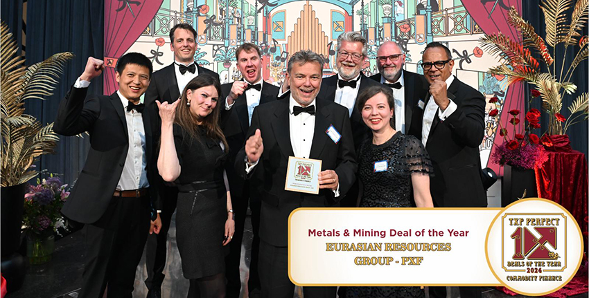Eurasian Resources Group wins TXF’s 2024 Metals and Mining Deal of the Year for US$ 150 million African copper pre-export financing with Bank of China and Glencore