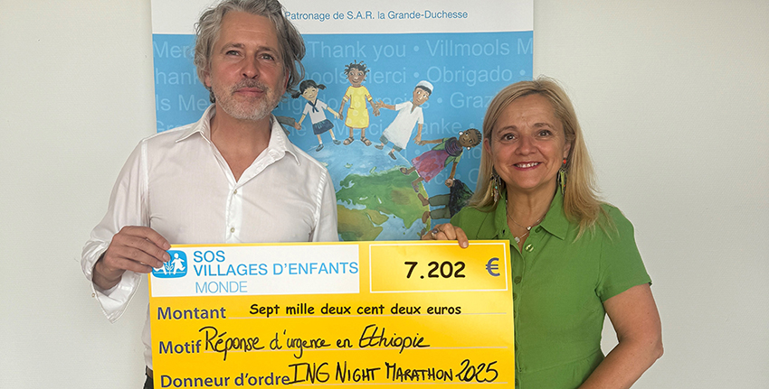 ING Night Marathon Luxembourg 2025 – Un chèque de 7.202€ remis à  SOS Villages d’Enfants Monde pour des enfants du sud de l’Ethiopie