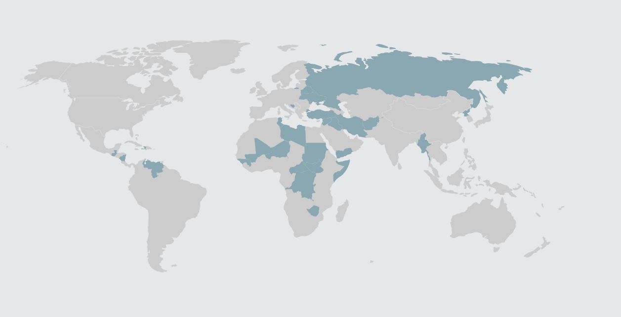 carte des sanctions de l'UE