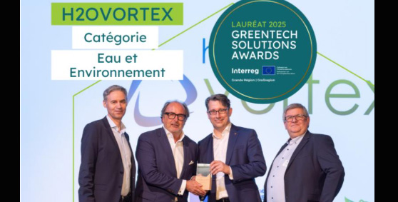 H2oVortex, société luxembourgeoise, distinguée par le GreenTech Solutions Award 2025 dans la catégorie Eau et Environnement