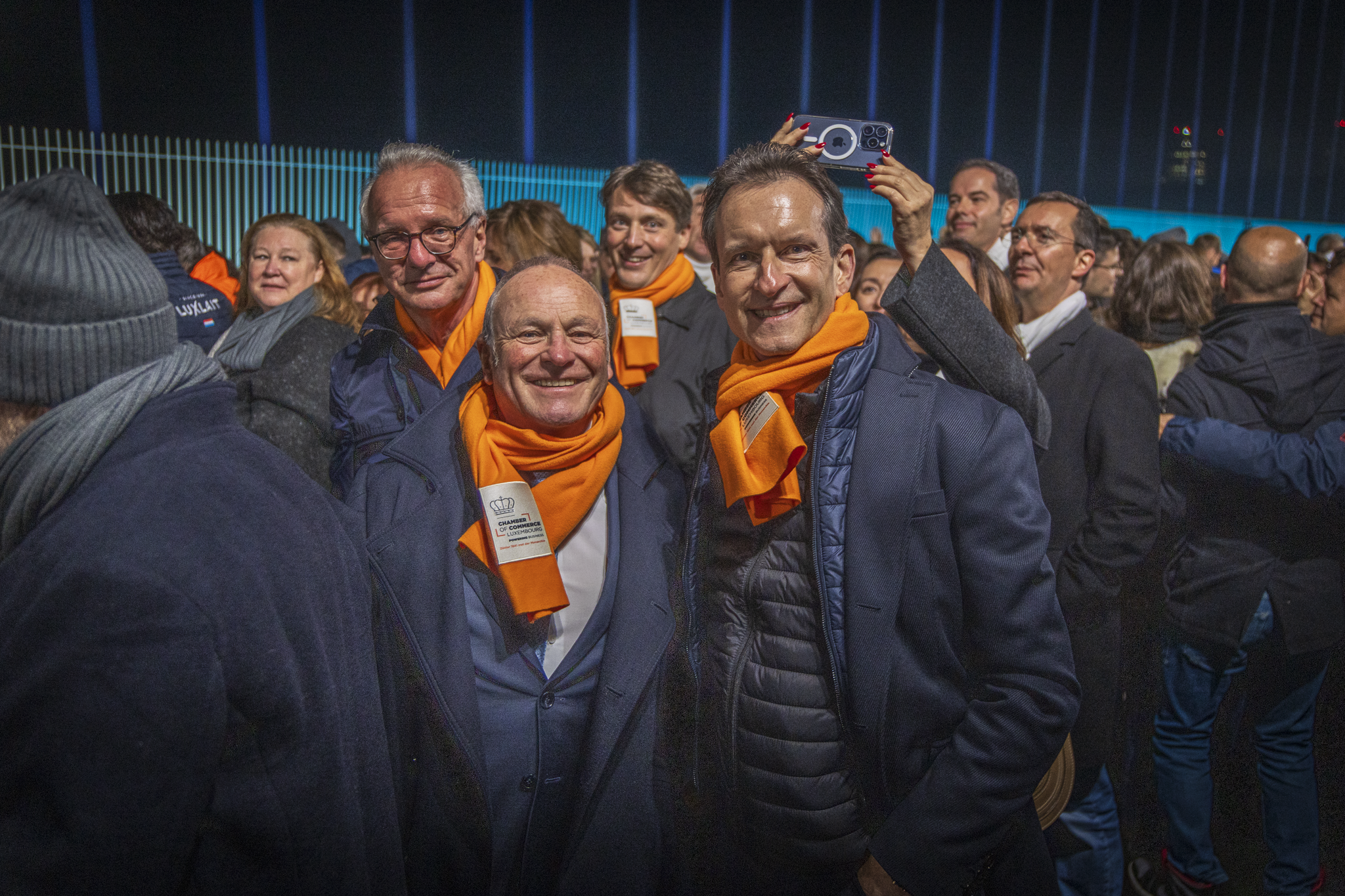 (De. g. à dr.) Marc Lauer, Vice-président de la Chambre de Commerce; Fernand Ernster, président de la Chambre de Commerce; Maxim Straus, membre élu de la Chambre de Commerce; Carlo Thelen, directeur général de la Chambre de Commerce (crédit: Charly Petit, Chambre de Commerce).