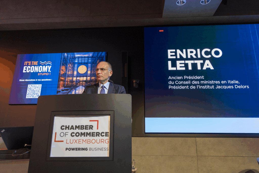 Enrico Letta lors de son intervention à la Chambre de Commerce du Luxembourg, le 16 septembre 2025