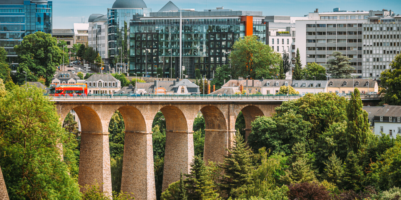 Luxembourg. Old Bridge - Passerelle Bridge Or Luxembourg Viaduct In Luxembourg.