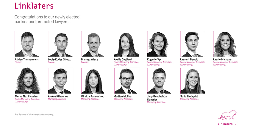 Linklaters announces new partner election and 12 further promotions in Luxembourg effective 1 May