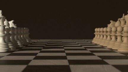 plateau de jeu d'échec avec pions