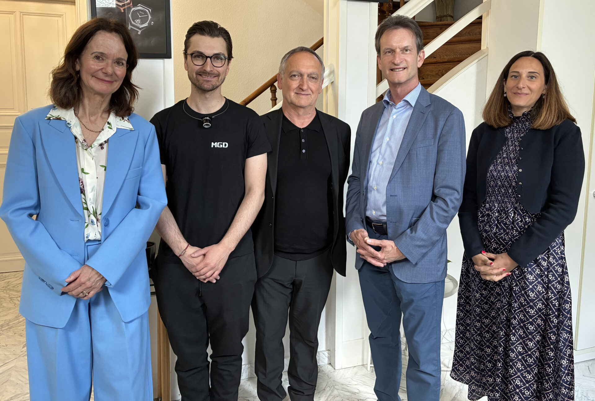 (De g. à dr.) Edith Stein, Senior International Affairs Advisor, Chambre de Commerce ; Denis Muller, director of Private Clientele, Manufacture Grand-Ducale ; Carlo Thelen, directeur général, Chambre de Commerce et Carine Maitzner, Member Relations coordinator, Chambre de Commerce. (crédit: C.B)