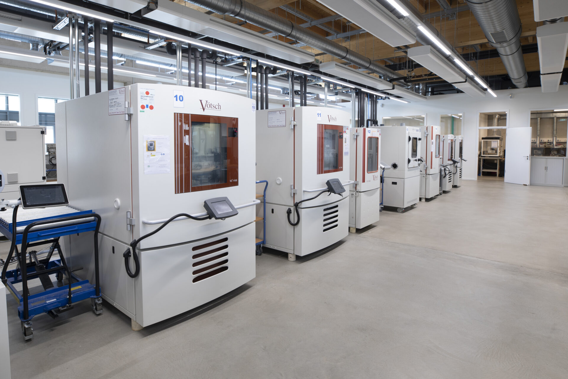 Chambres d'essai climatique dans le laboratoire de testing de Cebi à Steinsel. (crédit : Cebi)