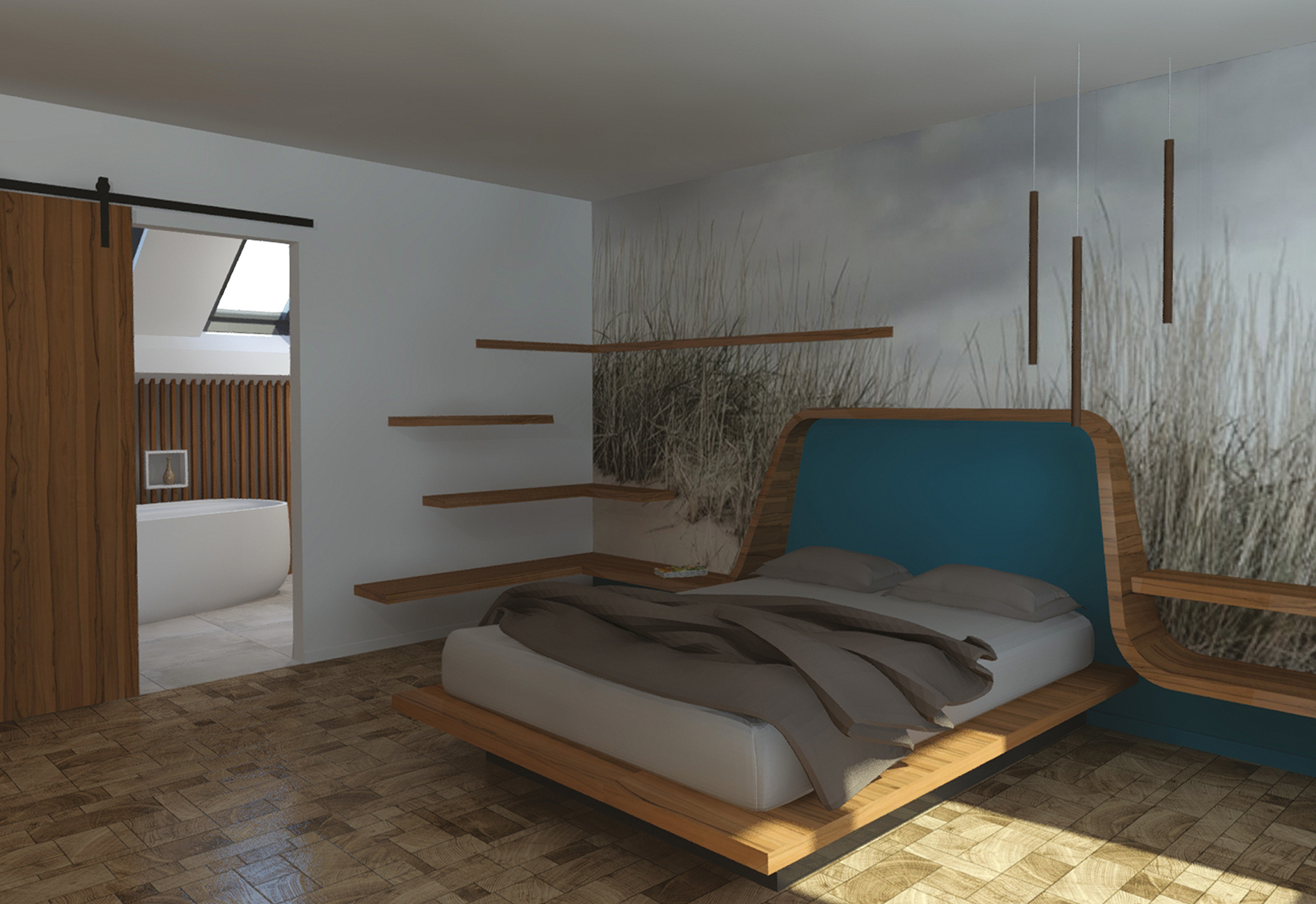 Rénovation d'une maison des années 1960 à Luxembourg : transformationde combles en une suite parentale (crédit: OPHRYS)