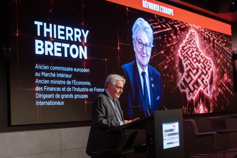 Thierry Breton, ancien commissaire européen au Marché intérieur, a abordé la capacité de l’Union européenne à se réformer dans un contexte de compétition avec les États-Unis et la Chine, de révolution technologique et de nouveaux impératifs de souveraineté (crédit: Michel Zavagno / Agence Blitz)