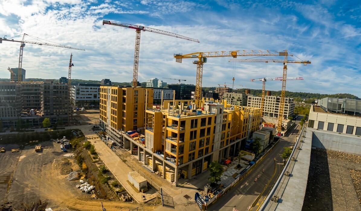 Chantier du projet immobilier ROOTS à Belval, le 30 septembre 2026